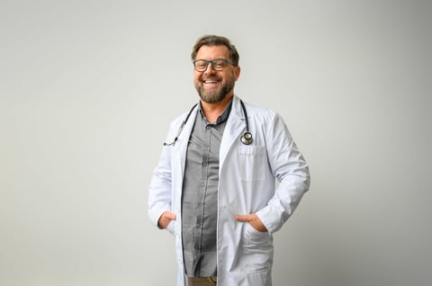 Portrait of male medical professional in lab coat