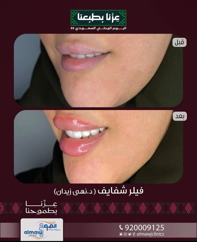 قبل وبعد فيلر الشفاه